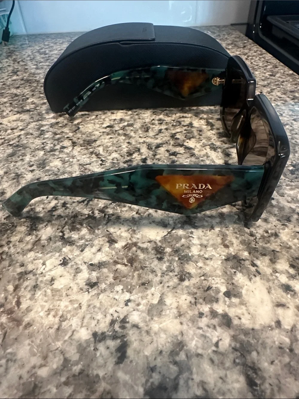 Prada Oversized Square Sunglasses - Black Frame, Dark Lenses